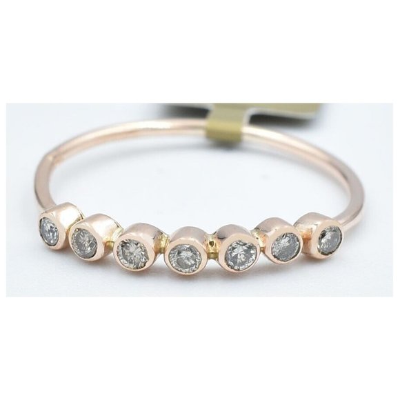Genuine0.28 Cts Diamonds Ring 10K Rose Gold
